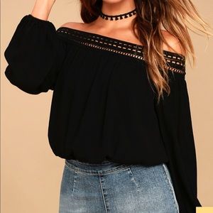 Lulus black off the shoulder top